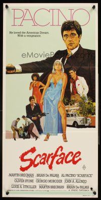 4b372 SCARFACE Aust daybill '83 different art of Al Pacino as Tony Montana, Michelle Pfeiffer!