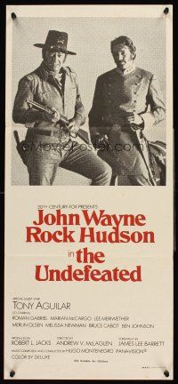 4b439 UNDEFEATED B&W style Aust daybill '69 John Wayne & Rock Hudson rode where no one else dared!