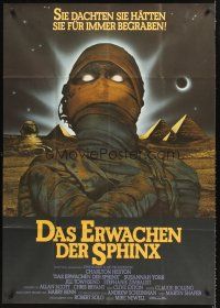 4b018 AWAKENING German 33x47 '80 Charlton Heston, Egypt, creepy image of mummy!