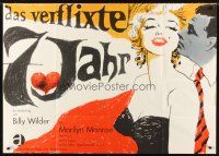 4b024 SEVEN YEAR ITCH German 33x47 R66 fantastic different art of Marilyn Monroe by Nosbisch!