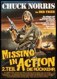 4b103 MISSING IN ACTION 2 German '85 Kubler artwork of action hero Chuck Norris in Vietnam!
