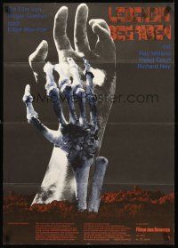 4b113 PREMATURE BURIAL German R70s Edgar Allan Poe, Ray Milland, Fischer art of skeleton hand!