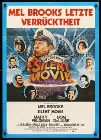 4b115 SILENT MOVIE German '76 Marty Feldman, Dom DeLuise, art of Mel Brooks by John Alvin!