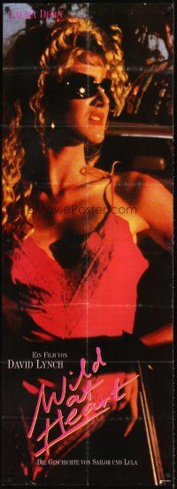 4b017 WILD AT HEART 2pc German poster '90 David Lynch directed, image of sexiest Laura Dern!