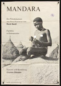 4b025 MANDARA paperbacked German 27x39 '59 Rene Gardi, African natives, magic of the wilderness!