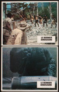 4b708 LAST DINOSAUR 12 French LCs '77 Richard Boone, cool images of prehistoric monsters!