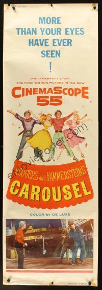 4c014 CAROUSEL door panel '56 more than your eyes have ever seen in CinemaScope 55!