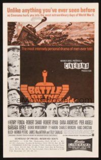 4c077 BATTLE OF THE BULGE herald '66 Henry Fonda, Robert Shaw, Jack Thurston tank art, Cinerama!