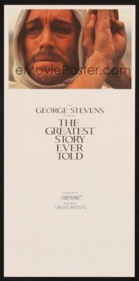 4c080 GREATEST STORY EVER TOLD herald '65 George Stevens, Max von Sydow as Jesus in Cinerama!