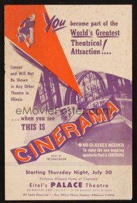 4c082 THIS IS CINERAMA herald '52 YOU become part of the world's greatest theatrical attraction!