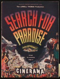 4c065 SEARCH FOR PARADISE program '57 Cinerama, Lowell Thomas' Himalayan travels in Nepal!