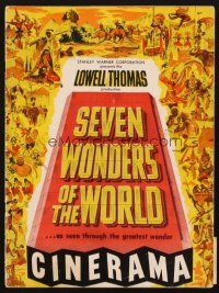 4c066 SEVEN WONDERS OF THE WORLD program '56 travelogue of the famous landmarks in Cinerama!