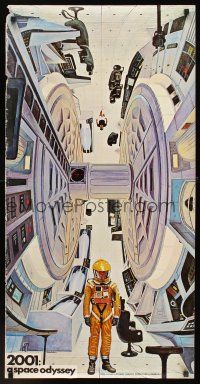 4c015 2001: A SPACE ODYSSEY 20x40 commercial poster '68 cool art of astronauts by Bob McCall!