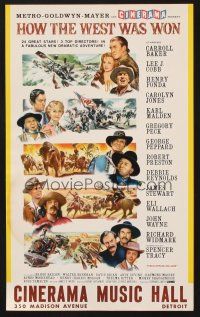 4c007 HOW THE WEST WAS WON 9x15 special poster '62 John Ford classic all-star Cinerama epic!