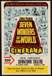 4c009 SEVEN WONDERS OF THE WORLD special 10x15 '56 travelogue of the famous landmarks in Cinerama!