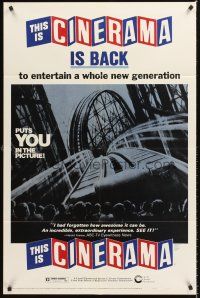 4c033 THIS IS CINERAMA 1sh R73 plunges you into a startling new world of entertainment!