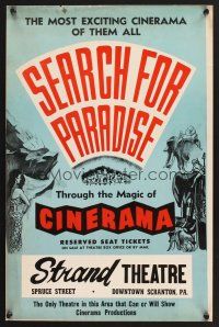 4c003 SEARCH FOR PARADISE WC '57 Cinerama, Lowell Thomas' Himalayan travels in Nepal!
