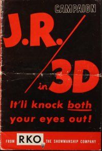 4c084 FRENCH LINE pressbook '54 Howard Hughes, sexy Jane Russell knocks both your eyes out in 3-D!