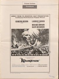 4c090 KHARTOUM pressbook '66 Charlton Heston & Laurence Olivier, directed by Basil Dearden!