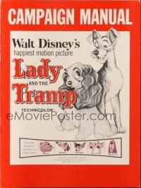 4c092 LADY & THE TRAMP pressbook R72 Walt Disney romantic canine dog classic cartoon!