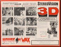 4c087 HOUSE OF WAX pressbook R72 Vincent Price, Charles Bronson, monster & sexy girl, 3D!