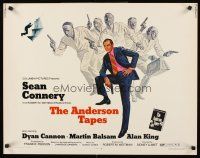 4d017 ANDERSON TAPES 1/2sh '71 art of Sean Connery & gang of masked robbers, Sidney Lumet