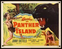4d059 BOMBA ON PANTHER ISLAND 1/2sh '49 Johnny Sheffield, Allene Roberts, giant panther!