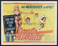 4d083 CARRY ON REGARDLESS 1/2sh '63 Sidney James, Kenneth Connor, English comedy!