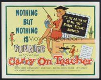 4d084 CARRY ON TEACHER 1/2sh '62 Kenneth Connor, Charles Hawtrey, English, sexy comic art!