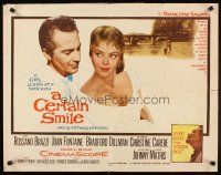 4d086 CERTAIN SMILE 1/2sh '58 Joan Fontaine has a love affair w/Rossano Brazzi & 19 year-old boy!