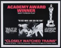 4d093 CLOSELY WATCHED TRAINS 1/2sh '68 Ostre Sledovane Vlaky, classic coming-of-age comedy!