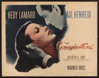 4d099 CONSPIRATORS style A 1/2sh '44 romantic art of freedom fighter Paul Henreid & Hedy Lamarr!