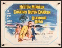 4d125 DIAMOND HEAD 1/2sh '62 Charlton Heston, Yvette Mimieux, Howard Terpning art of Hawaii!