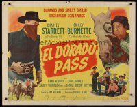 4d137 EL DORADO PASS style A 1/2sh '48 image of Charles Starrett as Durango Kid + Smiley Burnette!