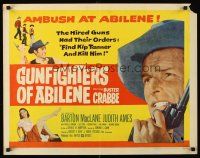 4d187 GUNFIGHTERS OF ABILENE 1/2sh '59 super close up of cowboy Buster Crabbe with gun!