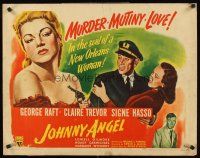 4d228 JOHNNY ANGEL style A 1/2sh '45 George Raft & sexy French Claire Trevor in New Orleans!