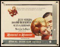 4d280 MOMENT TO MOMENT 1/2sh '65 close up of sexy Jean Seberg in a moment of weakness!