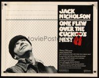 4d308 ONE FLEW OVER THE CUCKOO'S NEST 1/2sh '75 great c/u of Jack Nicholson, Milos Forman classic!