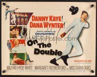 4d305 ON THE DOUBLE 1/2sh '61 great art of wacky Danny Kaye, plus sexy Diana Dors in bubbles!