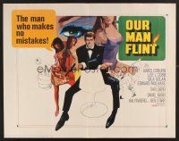 4d312 OUR MAN FLINT 1/2sh '66 Bob Peak art of James Coburn, sexy James Bond spy spoof!