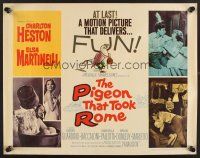 4d322 PIGEON THAT TOOK ROME 1/2sh '62 great images of Charlton Heston & sexy Elsa Martinelli!