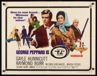 4d315 P.J. 1/2sh '68 George Peppard has a gun in one hand and a sexy woman in the other!