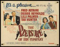 4d325 PLEASURE OF HIS COMPANY 1/2sh '61 Fred Astaire, Debbie Reynolds, Lilli Palmer, Tab Hunter