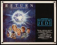 4d335 RETURN OF THE JEDI 1/2sh R85 George Lucas classic, Mark Hamill, Ford, Tom Jung art!