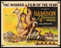 4d352 SAMSON & THE 7 MIRACLES OF THE WORLD 1/2sh '62 Maciste Alla Corte Del Gran Khan, sexy art!