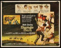 4d355 SAVAGE SAM 1/2sh '63 Disney, art of boy & dog fighting Native American, Old Yeller sequel!