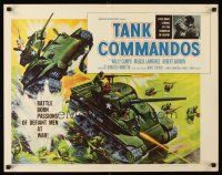 4d399 TANK COMMANDOS 1/2sh '59 AIP, cool artwork of WWII tanks in battle!