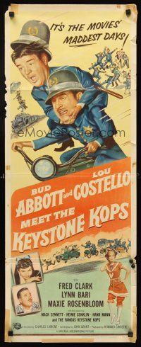 4e010 ABBOTT & COSTELLO MEET THE KEYSTONE KOPS insert '55 Bud & Lou in the movies' maddest days!