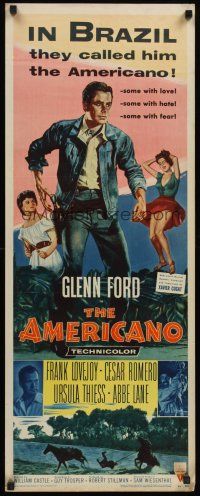 4e024 AMERICANO insert '55 Glenn Ford is a stranger to Brazil but no stranger to danger!