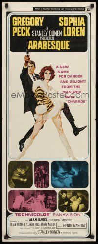 4e035 ARABESQUE insert '66 Gregory Peck, sexy Sophia Loren, ultra mod, ultra mad, ultra mystery!